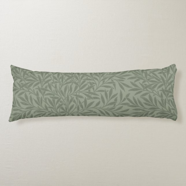 Coussins Longs William Morris Motif Saule Antique Vert Sauge (Devant)