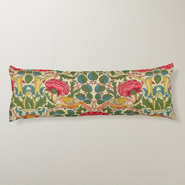 Coussins Longs William Morris Rose Floral Chintz rose (Dos)