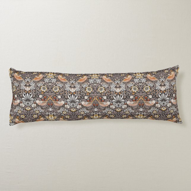 Coussins Longs William Morris Strawberry Thief Charbon de bois Oc (Dos)