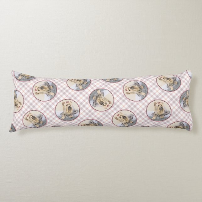 Coussins Longs Yorkshire Terrier Peinture mignonne Chien original (Devant)