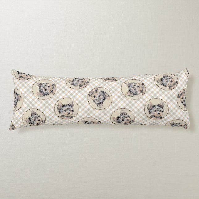 Coussins Longs Yorkshire Terrier Puppy Peinture Chien original (Devant)