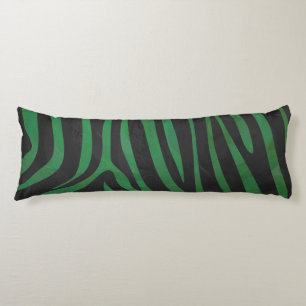 Coussins Longs Zebra Black et Green Print