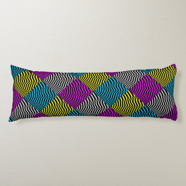Coussins Longs Zebra Stripes - Motif géométrique Art Abstrait 3D (Devant)