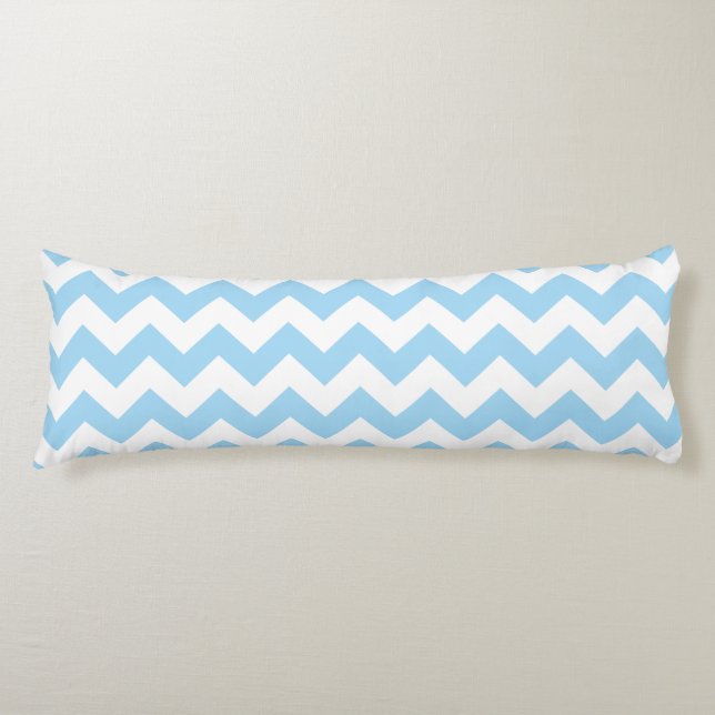 Coussins Longs Zigzag bleu, Chevron bleu, Motif géométrique (Devant)
