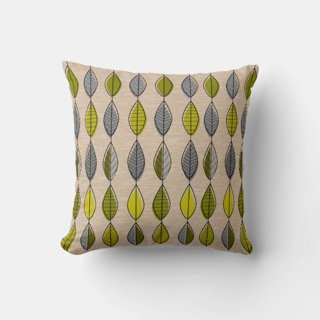 Coussins modernes de motif de feuille de la moitié (Recto)