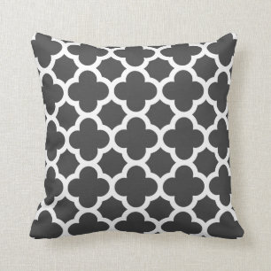 Coussins Motifs du Quatrefoil gris de charbon de b