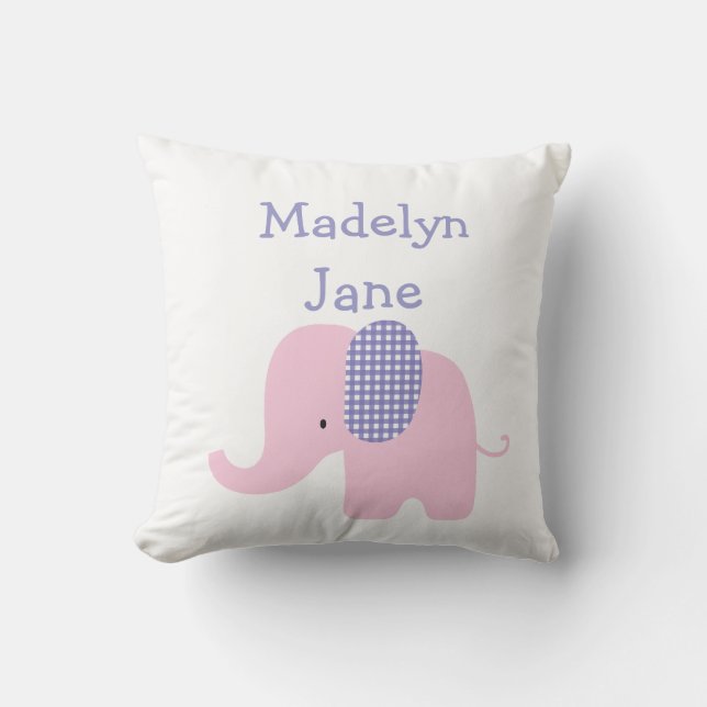 Coussins personnalisés par éléphant pourpre de (Recto)