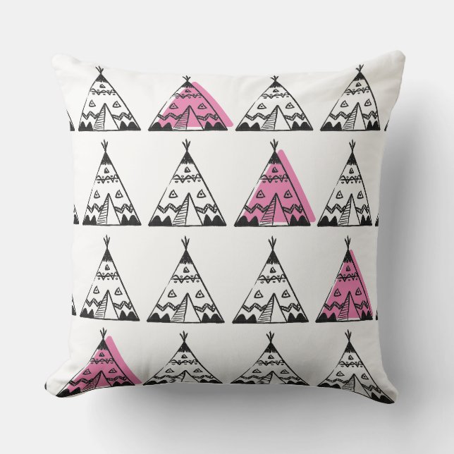 Coussins pour enfants - Tipi rose (Recto)