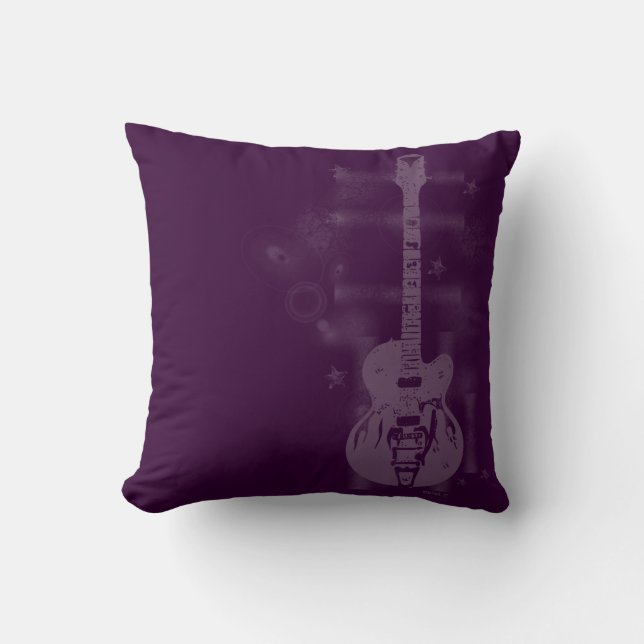 Coussins pourpres graphiques de guitare (Recto)