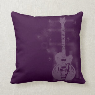Coussins pourpres graphiques de guitare