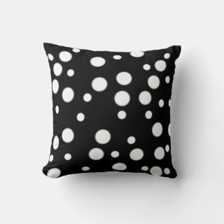 Coussins réversibles des Pois noirs blancs