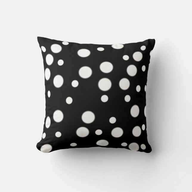 Coussins réversibles des Pois noirs blancs (Recto)