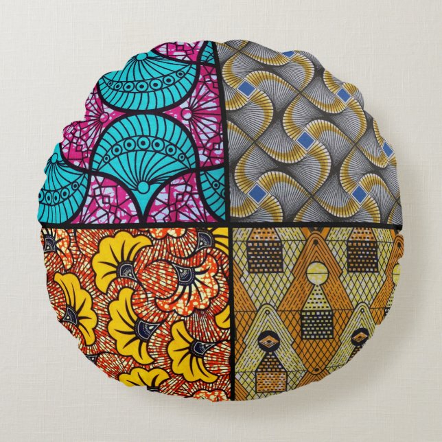 Coussins rond Wax Africain (Devant)