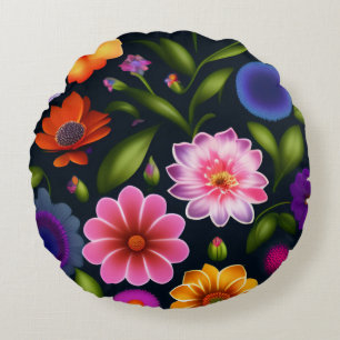 Coussins Ronds 100 mini fleurs exotiques en pleine floraison dans