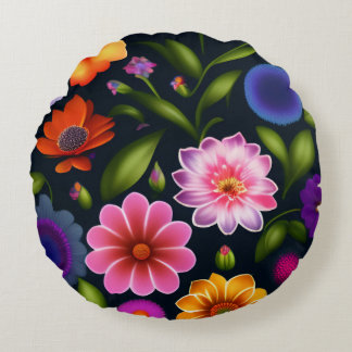 Coussins Ronds 100 mini fleurs exotiques en pleine floraison dans