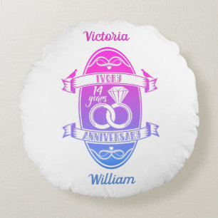 Coussins Ronds 14 ans d'ivoire traditionnel 14e mariage anniversa