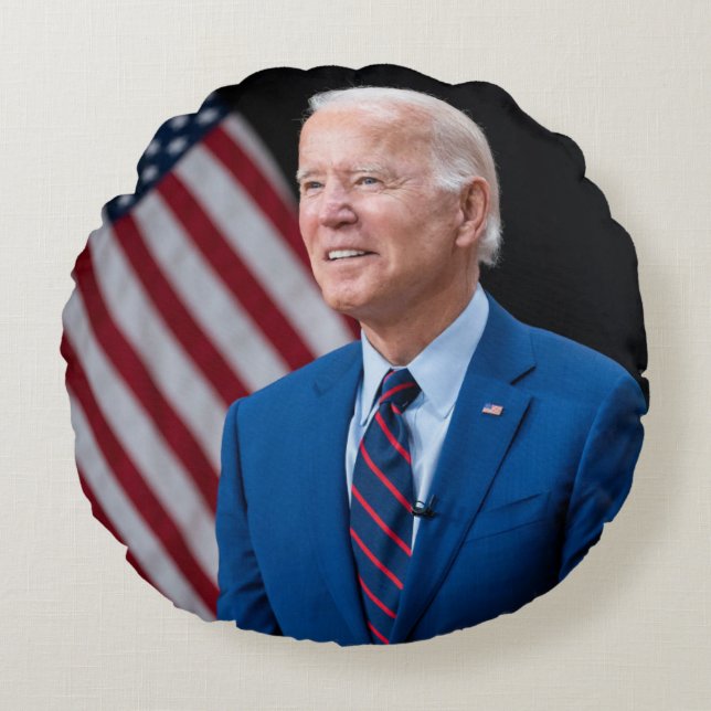 Coussins Ronds 2021 Joe Biden Président américain Portrait (Devant)
