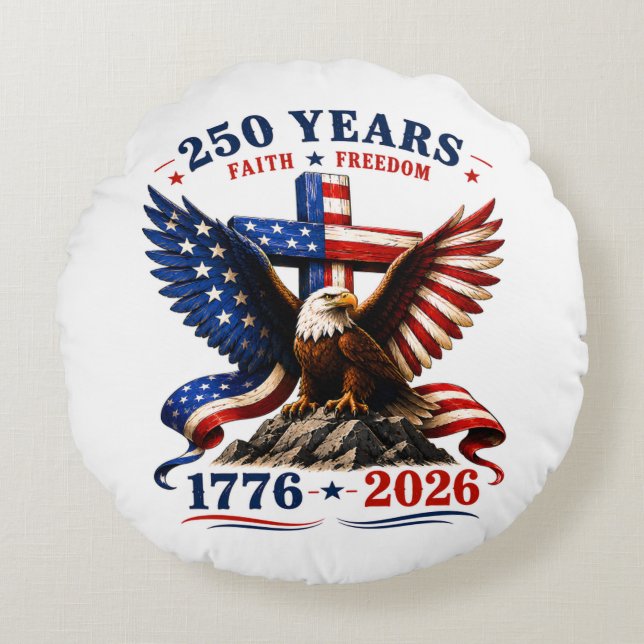 Coussins Ronds 250 ans de foi et de liberté (Devant)