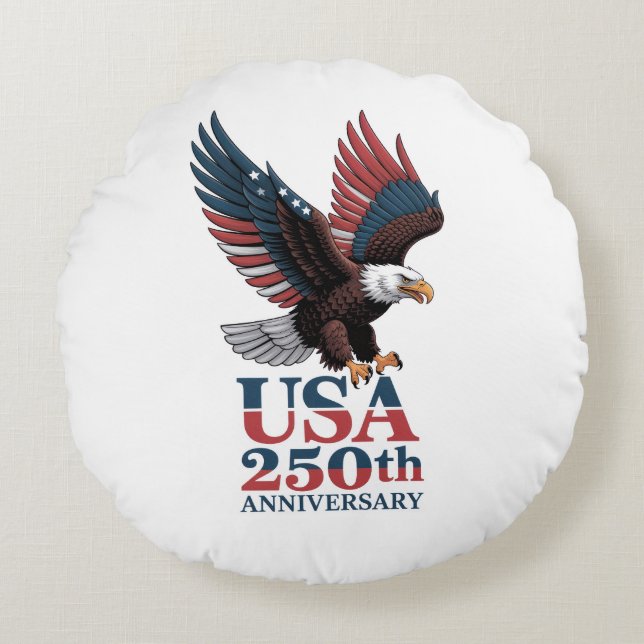 Coussins Ronds 250e anniversaire des États-Unis (Devant)