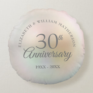 Coussins Ronds 30e anniversaire de mariage Chic Belle Perle