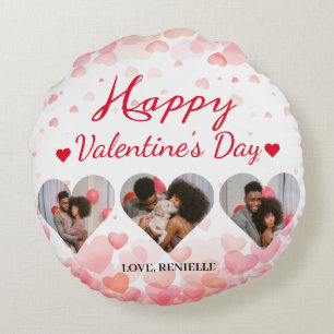 Coussins Ronds 3 photo Collage cardiaque valentines jour couple