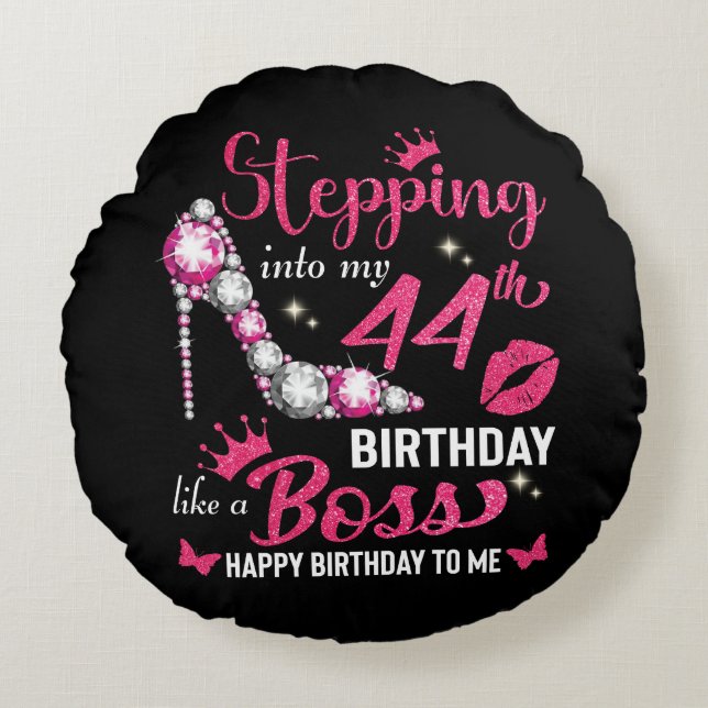 Coussins Ronds 44ème anniversaire comme un T-Shirt patron (Devant)