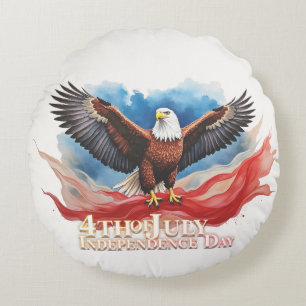 Coussins Ronds 4 juillet Aigle – Conception d'art patriotique
