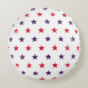 Coussins Ronds 4 juillet Étoiles Grunge Abstrait Motif sans coutu