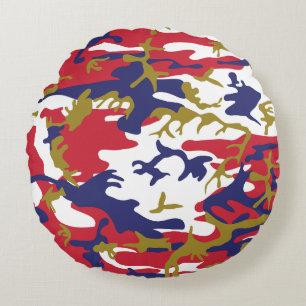 Coussins Ronds 4 juillet, Jour de l'Indépendance, Or de camouflag