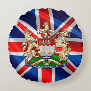 Coussins Ronds [510] Armoiries historiques de Hong Kong 1959-1997