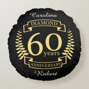 Coussins Ronds 60e ANNIVERSAIRE Mariage en diamant jaune