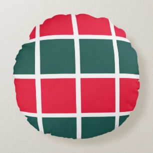 Coussins Ronds à damiers À damiers verte rouge