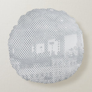 Coussins Ronds À damiers gris et blanc