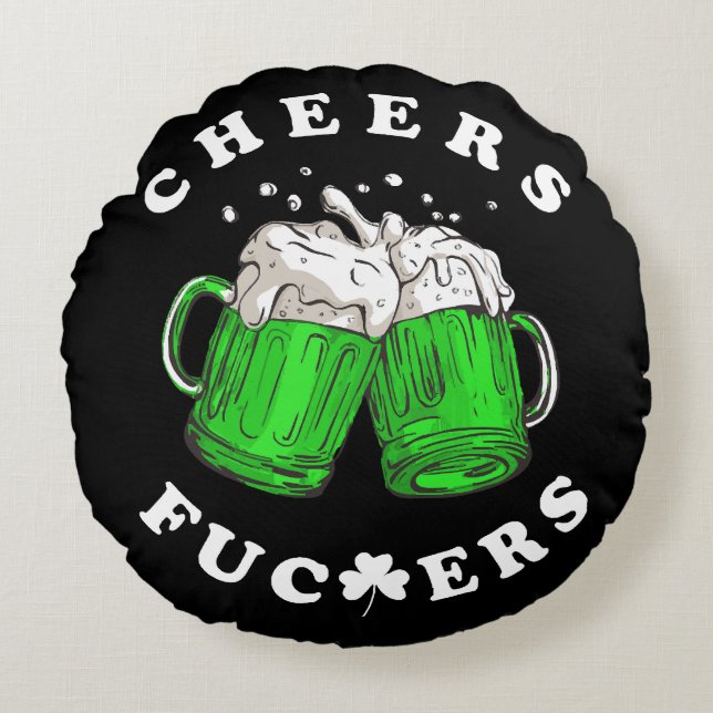 Coussins Ronds À la Saint-Patrick Bière Drôle (Devant)