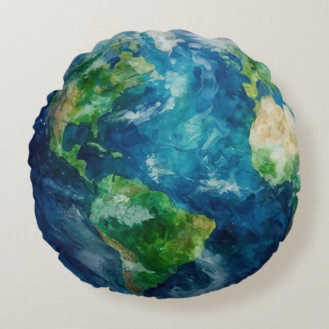 Coussins Ronds A painting of the earth in a space (Devant)