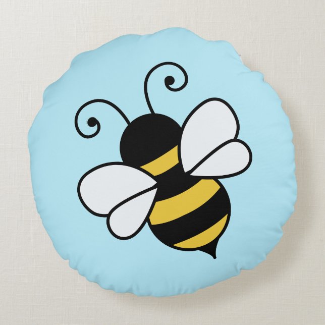 Coussins Ronds Abeille mignonne (Dos)