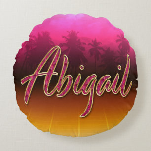 Coussins Ronds Abigail Prénom Golden Pink