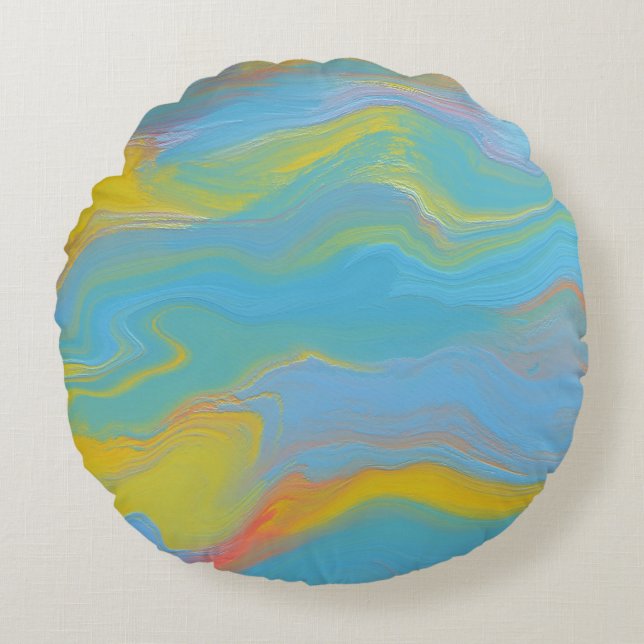 Coussins Ronds Abstract Acrylic Flow (Devant)