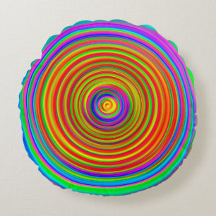 Coussins Ronds abstract blurred background, vintage geometric tex