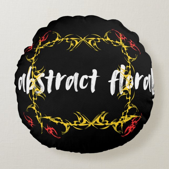 Coussins Ronds Abstract Floral Art Design | Modern Flower  (Devant)