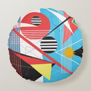 Coussins Ronds Abstract multi-colored background of geometric obj