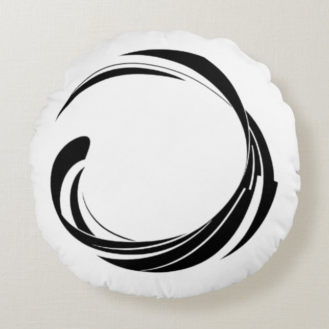 Coussins Ronds Abstract Swirl Circle Design – curved ring artwork (Devant)