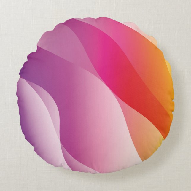 Coussins Ronds Abstrait Arrière - plan Wavy. Illustration avec co (Devant)