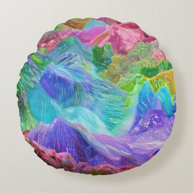 Coussins Ronds Abstrait de Crystal Mountain (Devant)