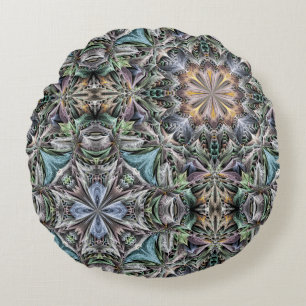 Coussins Ronds Abstrait Dusty Succulent Garden Rosette Motif