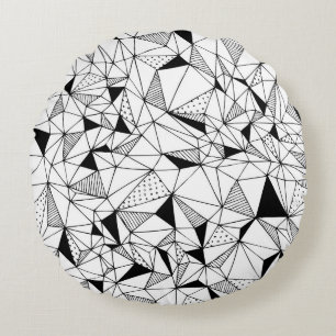 Coussins Ronds Abstrait géométrique : Polygonal Arrière - plan Ar