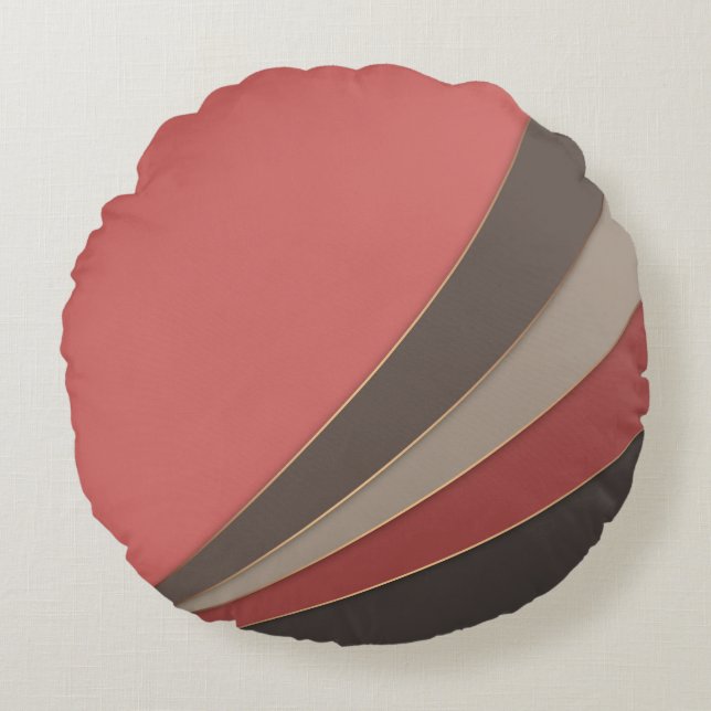 Coussins Ronds Abstrait imprimé simple géométrique moderne (Devant)