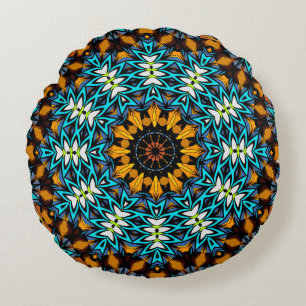Coussins Ronds Abstrait mandala ronde printemps été bandana fra
