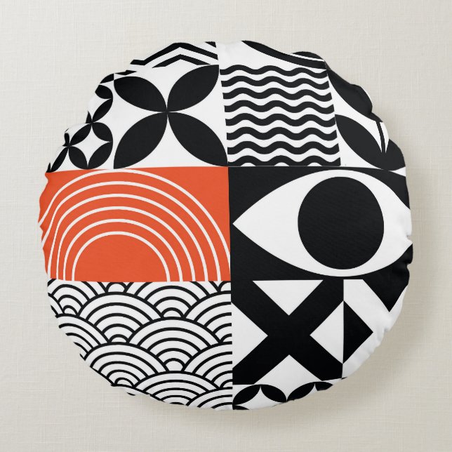 Coussins Ronds Abstrait moderne : toile de design artistique. (Devant)