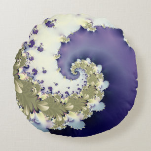 Coussins Ronds Abstraite spirale colorée fractale